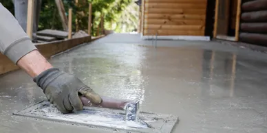 New construction concrete pour