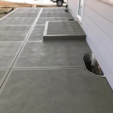 Backyard concrete patio