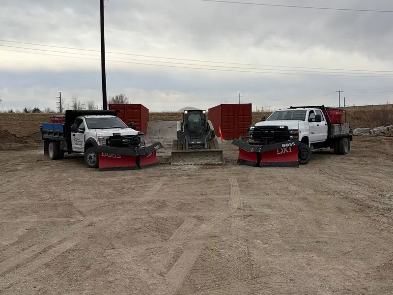 Snow removal truck with plow